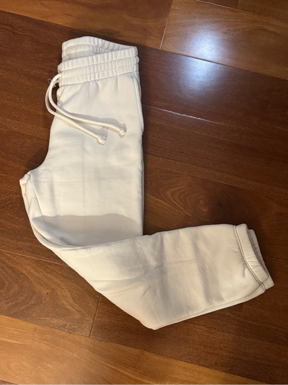 Aritzia Cream Drawstring Jogger Pants
